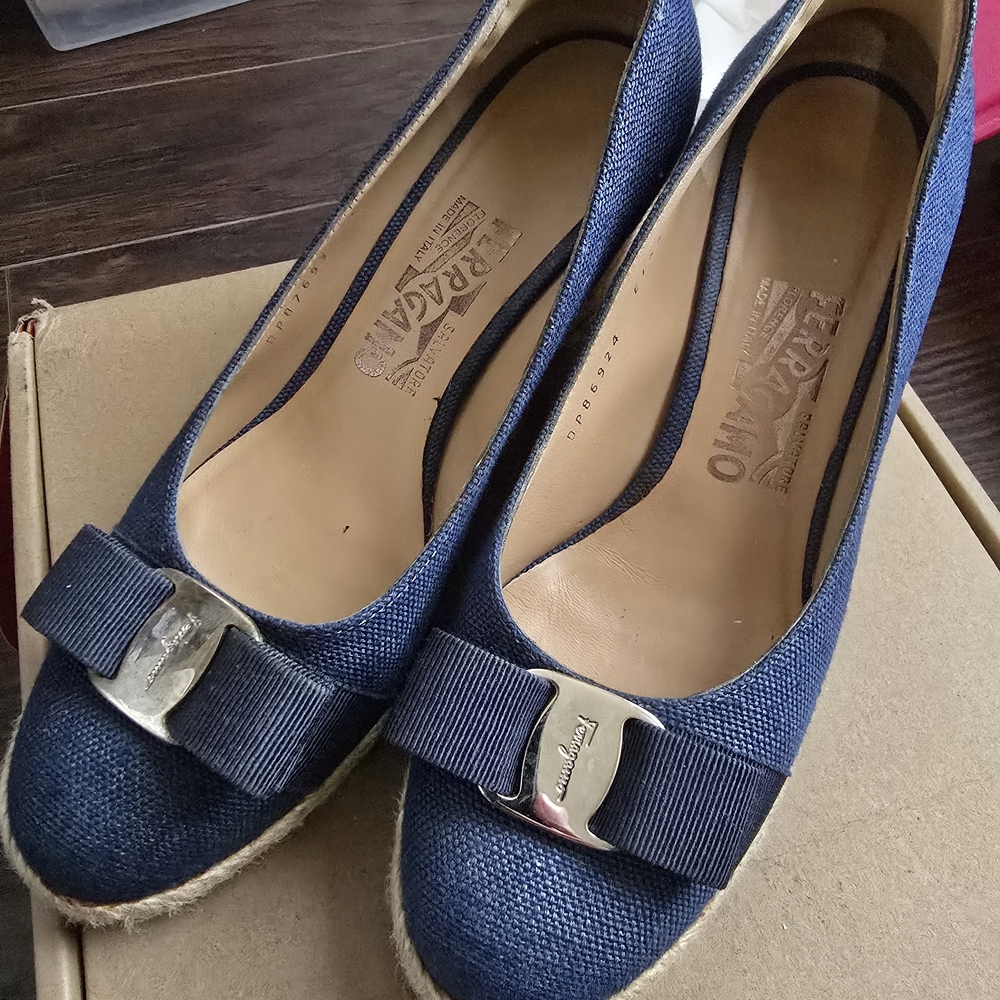 Salvatore Ferragamo Women's Blue Espadrille Flats